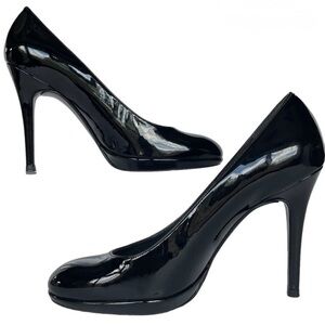 Stuart Weitzman Black Patent Leather Platform Stilettos Size 9.5